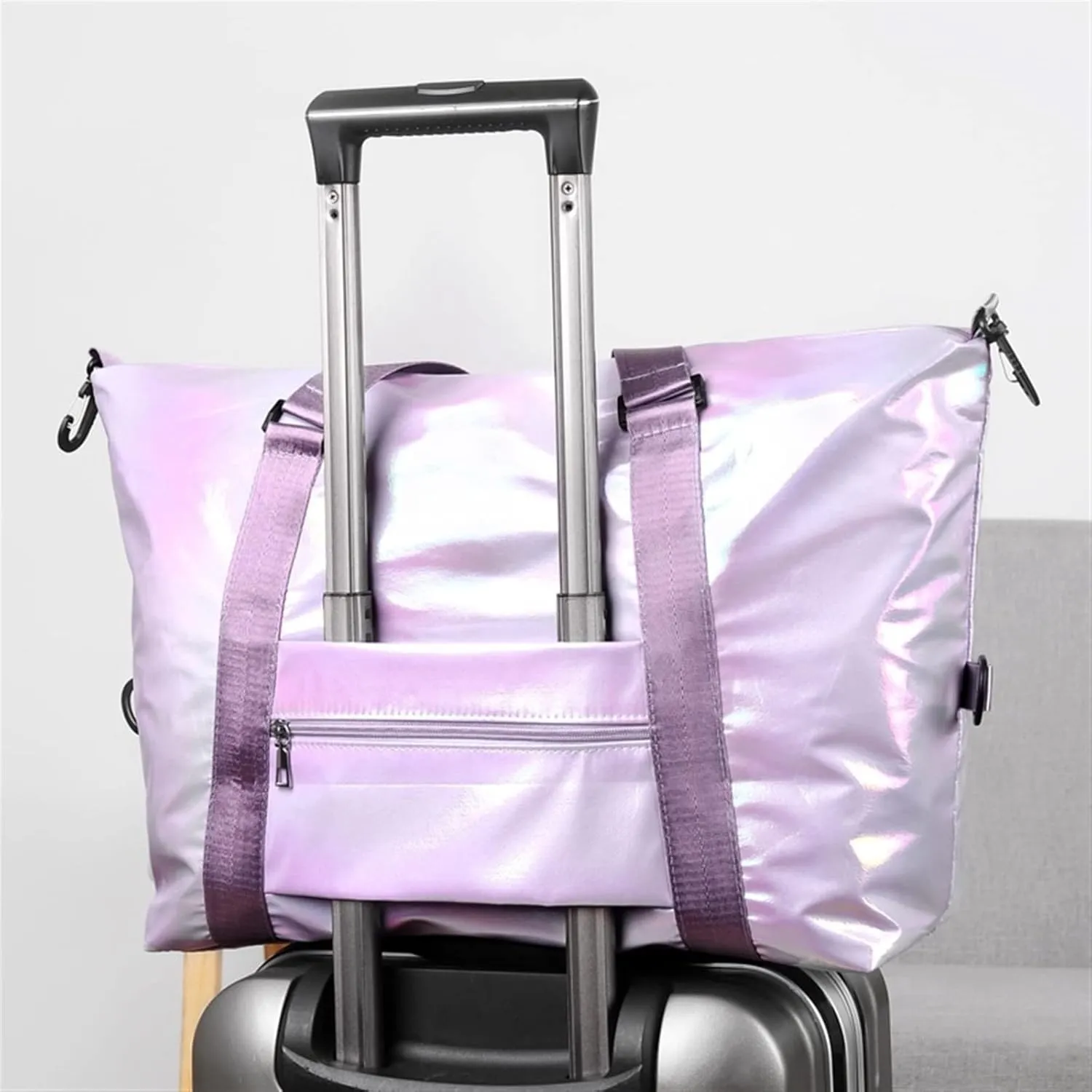 Dry Wet Yoga Mat Fitness Gym For Women Gymtas Travel Outdoor Training Shoulder Bag Handbags Duffel Casual (Pink)