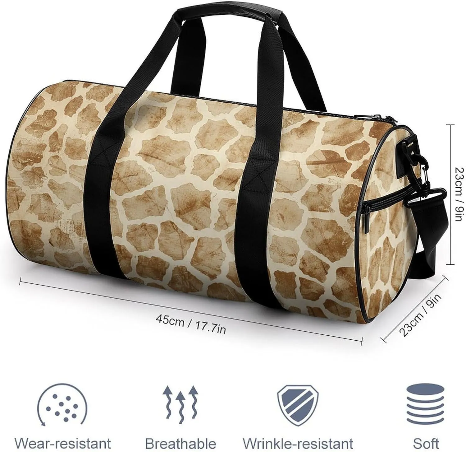 Duffel Bag for Men Women Gym Bag Animal Spot Pattern Travel Duffel Bag Waterproof Overnight Bag for Sports Workout