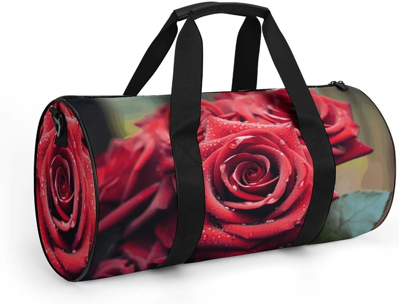 Duffel Bag for Men Women Gym Bag Beautiful Red Rose Travel Duffel Bag Waterproof Overnight Bag for Sports Workout