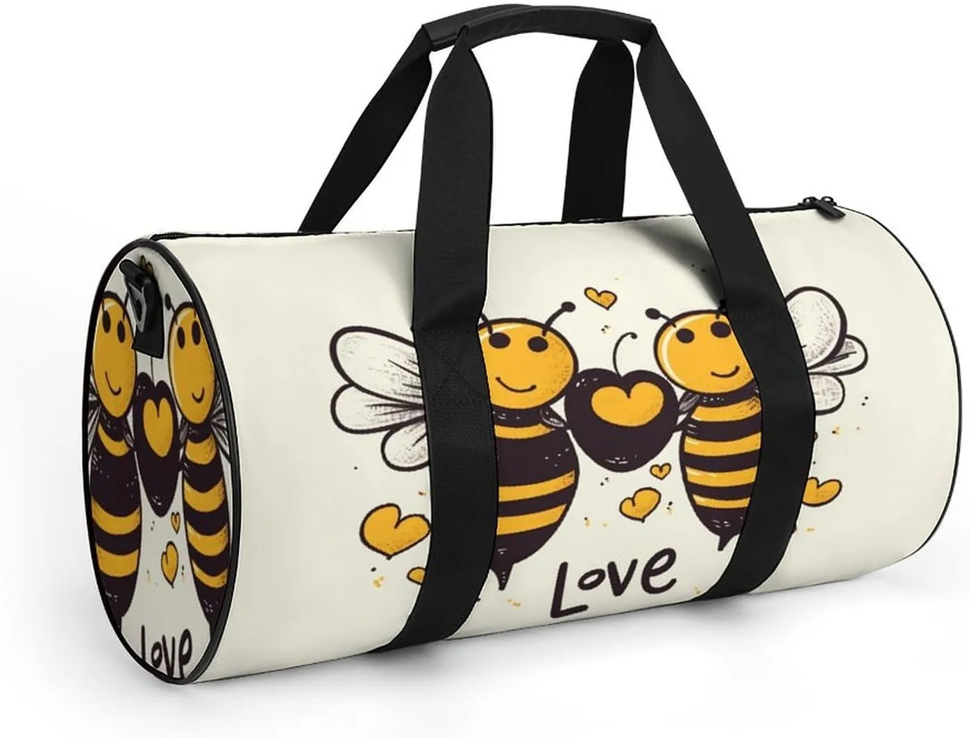 Duffel Bag for Men Women Gym Bag Bee Love Honeys Travel Duffel Bag Waterproof Overnight Bag for Sports Workout