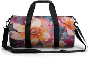 Duffel Bag for Men Women Gym Bag Bright Flowers Travel Duffel Bag Waterproof Overnight Bag for Sports Workout