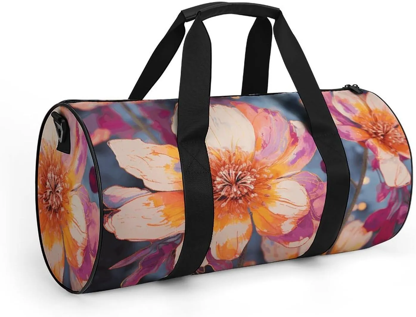 Duffel Bag for Men Women Gym Bag Bright Flowers Travel Duffel Bag Waterproof Overnight Bag for Sports Workout