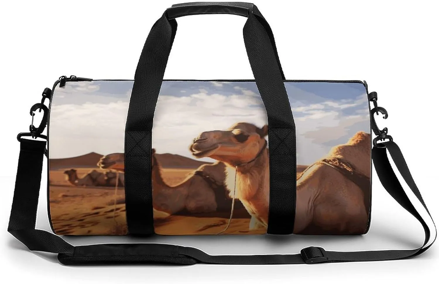Duffel Bag for Men Women Gym Bag Camels Rest Desert Travel Duffel Bag Waterproof Overnight Bag for Sports Workout