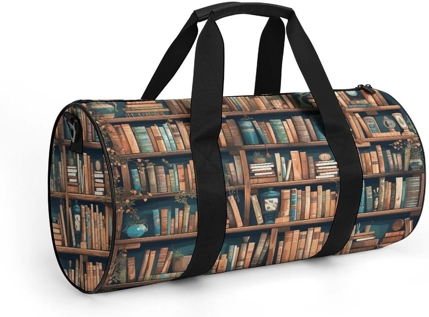 Duffel Bag for Men Women Gym Bag Cartoon Bookshelf Bookworm Travel Duffel Bag Waterproof Overnight Bag for Sports Workout