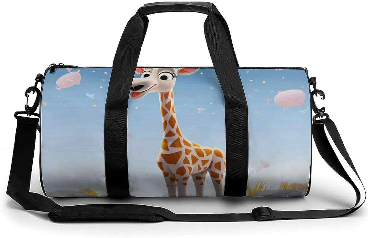 Duffel Bag for Men Women Gym Bag Cartoons Giraffe Travel Duffel Bag Waterproof Overnight Bag for Sports Workout