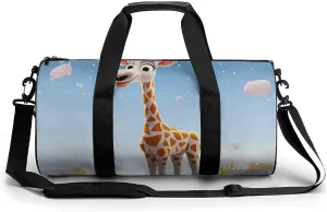 Duffel Bag for Men Women Gym Bag Cartoons Giraffe Travel Duffel Bag Waterproof Overnight Bag for Sports Workout