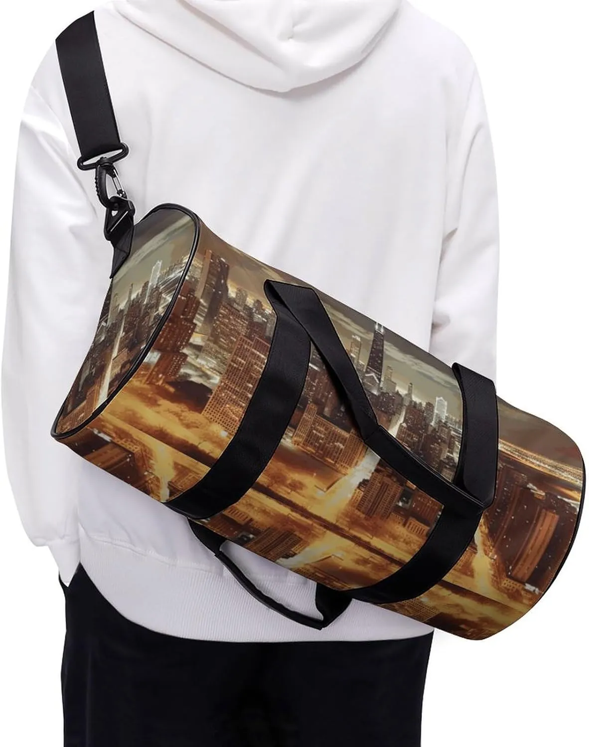 Duffel Bag for Men Women Gym Bag Chicago City Travel Duffel Bag Waterproof Overnight Bag for Sports Workout