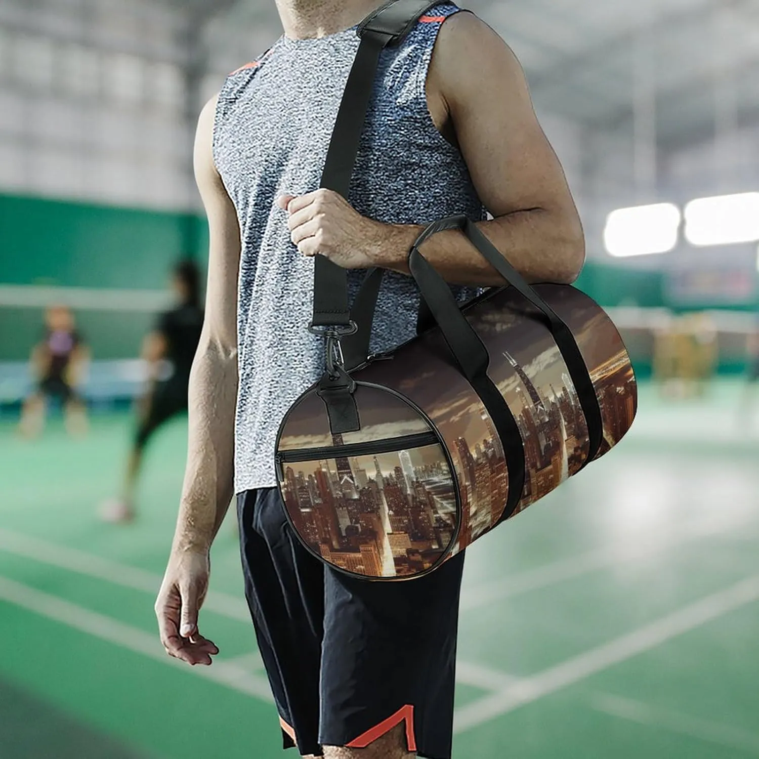 Duffel Bag for Men Women Gym Bag Chicago City Travel Duffel Bag Waterproof Overnight Bag for Sports Workout