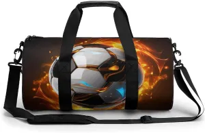 Duffel Bag for Men Women Gym Bag Cool Soccer Ball Travel Duffel Bag Waterproof Overnight Bag for Sports Workout