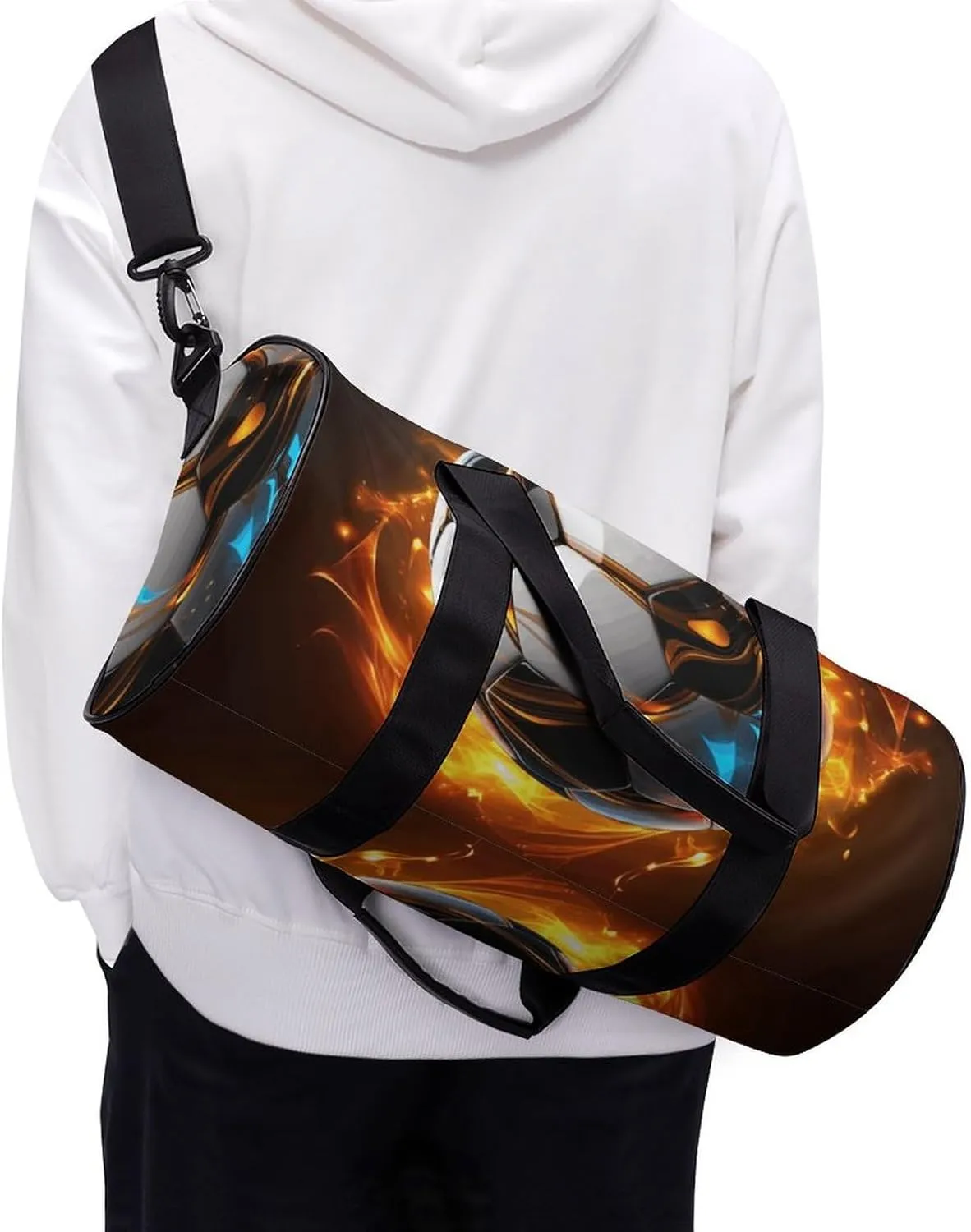 Duffel Bag for Men Women Gym Bag Cool Soccer Ball Travel Duffel Bag Waterproof Overnight Bag for Sports Workout