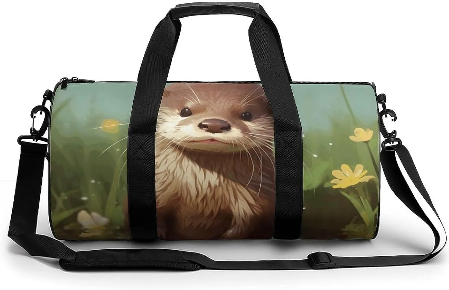 Duffel Bag for Men Women Gym Bag Cute Otter Travel Duffel Bag Waterproof Overnight Bag for Sports Workout