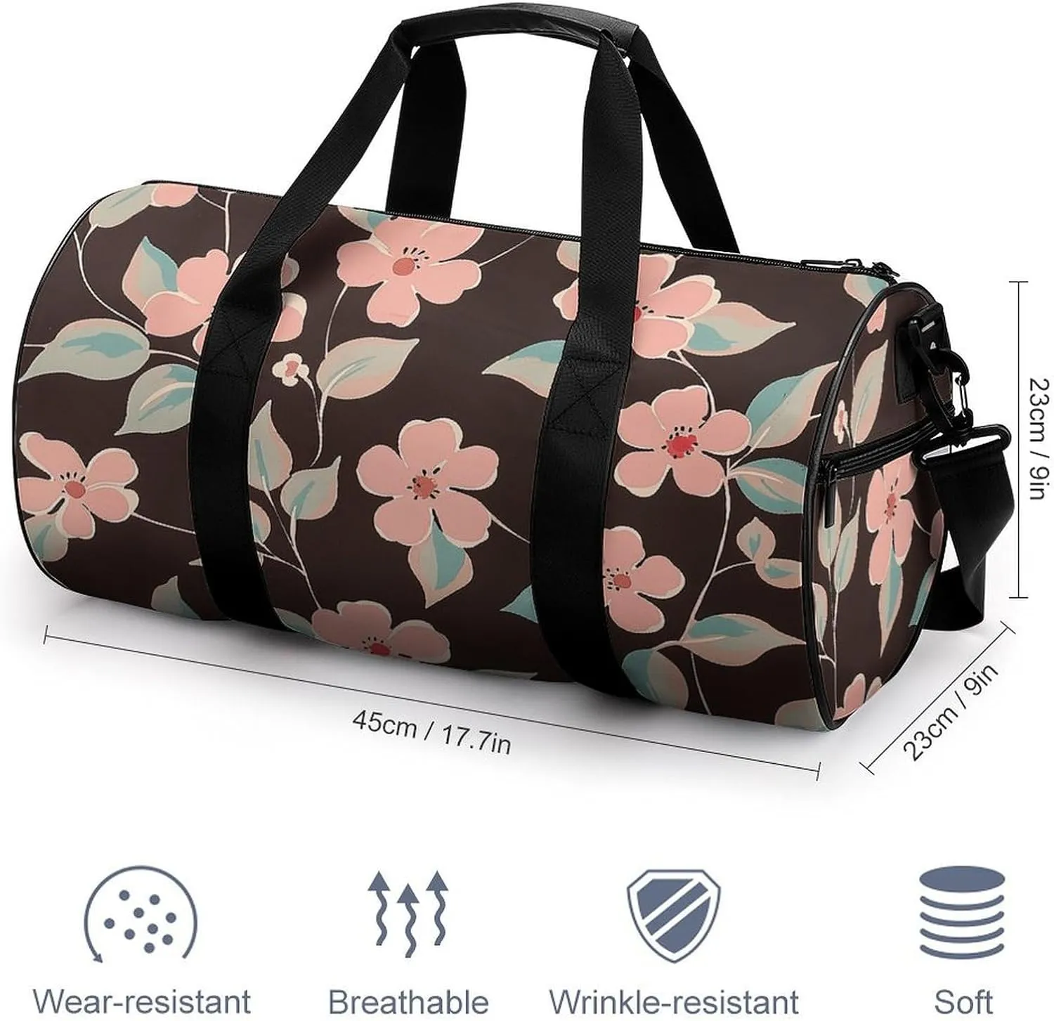 Duffel Bag for Men Women Gym Bag Folk Art Style Travel Duffel Bag Waterproof Overnight Bag for Sports Workout