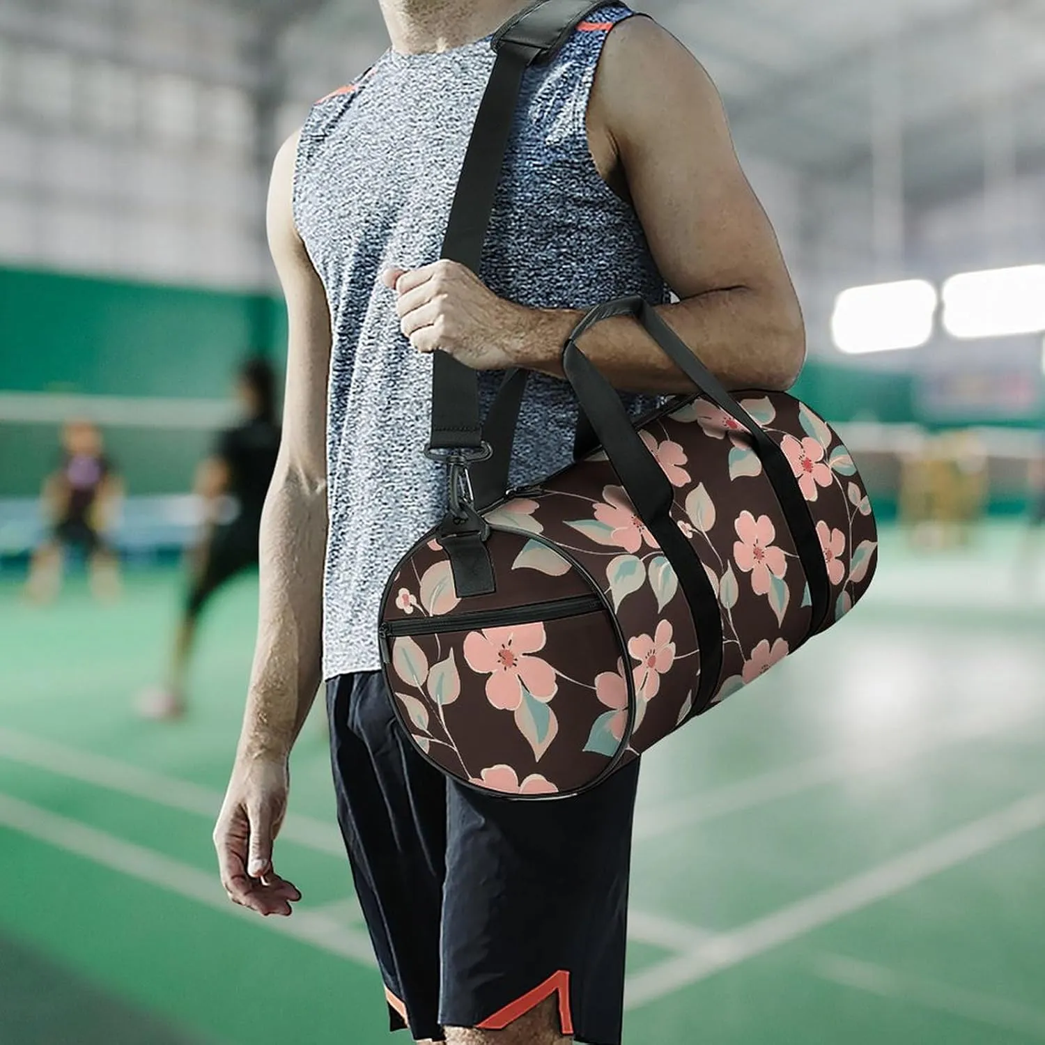 Duffel Bag for Men Women Gym Bag Folk Art Style Travel Duffel Bag Waterproof Overnight Bag for Sports Workout