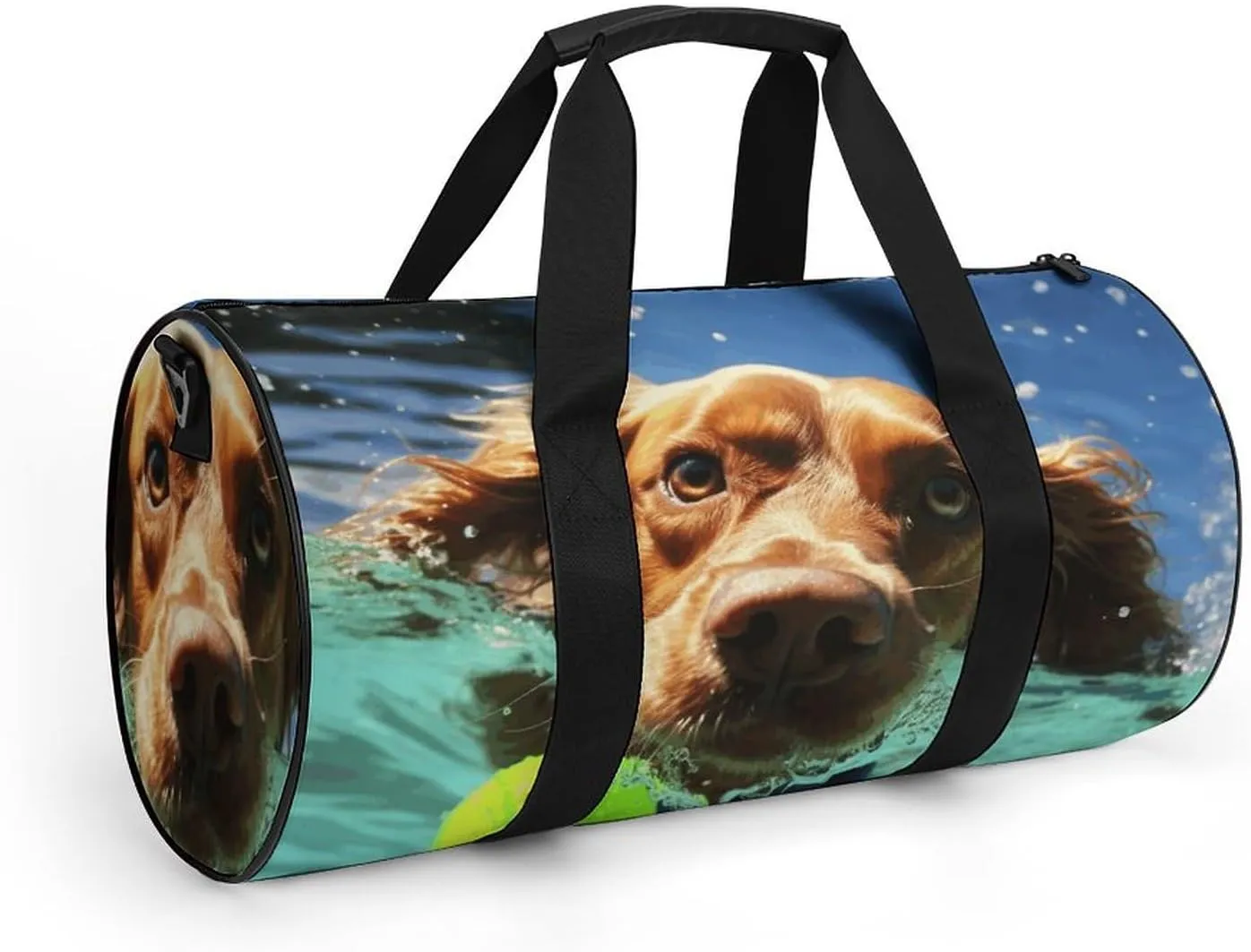 Duffel Bag for Men Women Gym Bag Funny Swimming Dog Travel Duffel Bag Waterproof Overnight Bag for Sports Workout