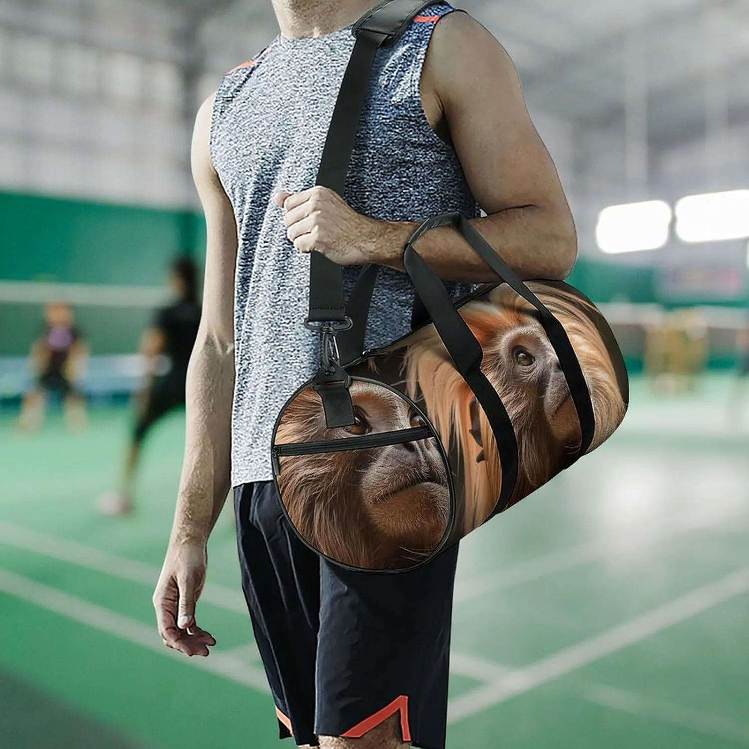 Duffel Bag for Men Women Gym Bag Hairy Monkey Travel Duffel Bag Waterproof Overnight Bag for Sports Workout