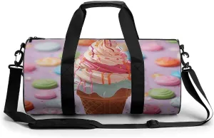 Duffel Bag for Men Women Gym Bag Many Colored Ice Cream Travel Duffel Bag Waterproof Overnight Bag for Sports Workout
