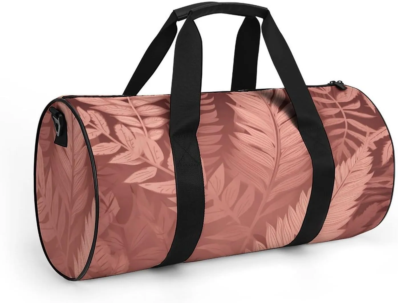 Duffel Bag for Men Women Gym Bag Peach Fern Leaves Travel Duffel Bag Waterproof Overnight Bag for Sports Workout