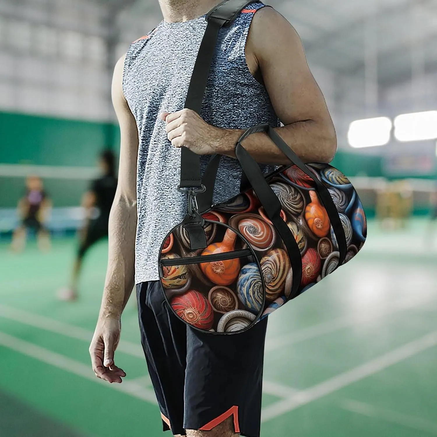 Duffel Bag for Men Women Gym Bag Pile of Snail Shells Travel Duffel Bag Waterproof Overnight Bag for Sports Workout