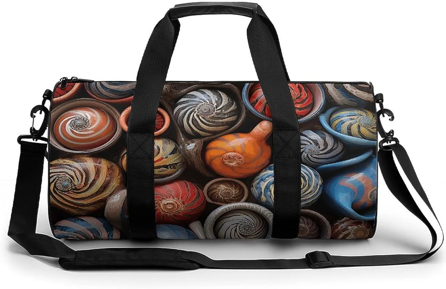 Duffel Bag for Men Women Gym Bag Pile of Snail Shells Travel Duffel Bag Waterproof Overnight Bag for Sports Workout