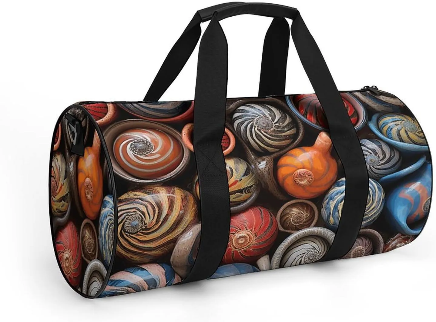 Duffel Bag for Men Women Gym Bag Pile of Snail Shells Travel Duffel Bag Waterproof Overnight Bag for Sports Workout