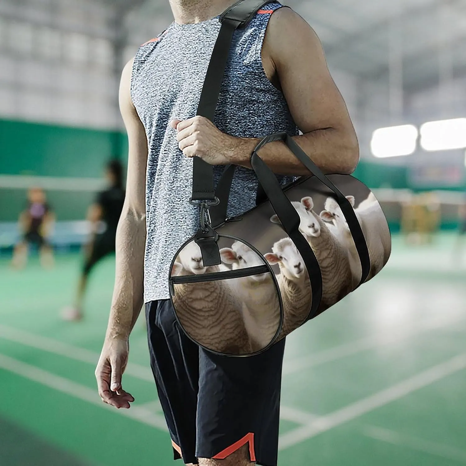 Duffel Bag for Men Women Gym Bag Sheep And Lambs Travel Duffel Bag Waterproof Overnight Bag for Sports Workout