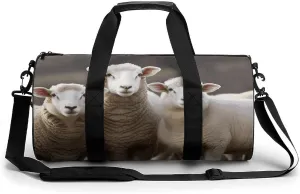 Duffel Bag for Men Women Gym Bag Sheep And Lambs Travel Duffel Bag Waterproof Overnight Bag for Sports Workout