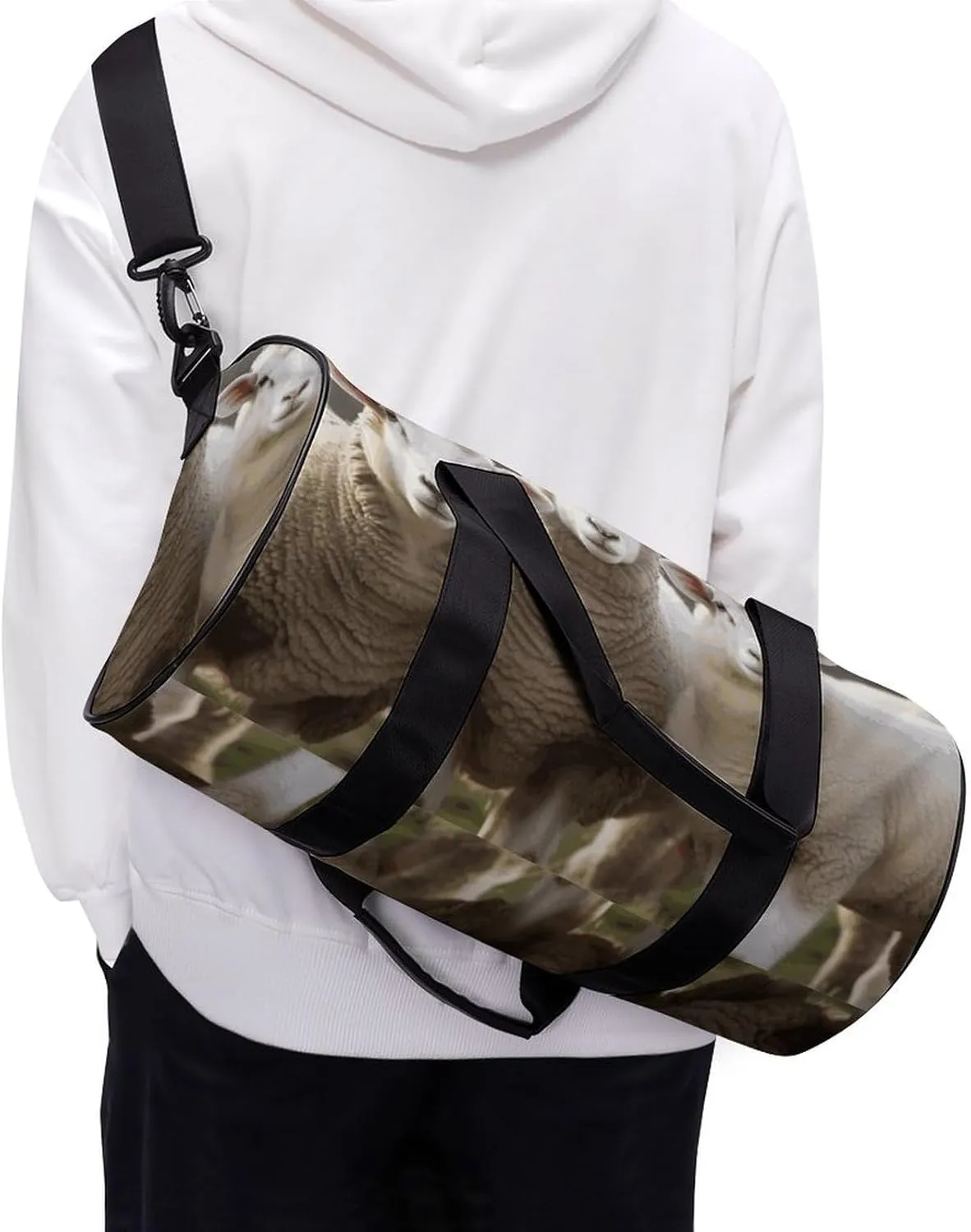 Duffel Bag for Men Women Gym Bag Sheep And Lambs Travel Duffel Bag Waterproof Overnight Bag for Sports Workout