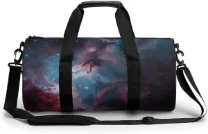 Duffel Bag for Men Women Gym Bag Space Nebula with Cluster Travel Duffel Bag Waterproof Overnight Bag for Sports Workout