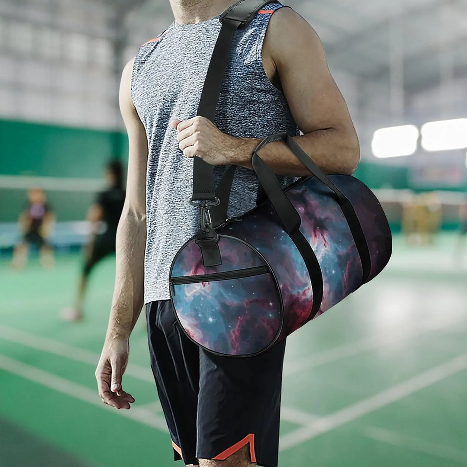 Duffel Bag for Men Women Gym Bag Space Nebula with Cluster Travel Duffel Bag Waterproof Overnight Bag for Sports Workout