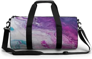 Duffel Bag for Men Women Gym Bag White Swirling Liquid Travel Duffel Bag Waterproof Overnight Bag for Sports Workout