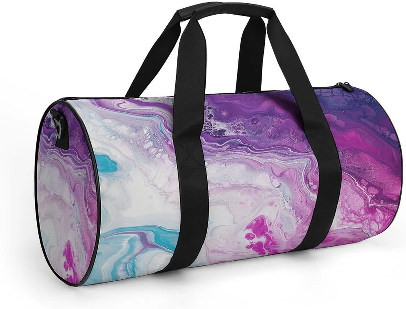 Duffel Bag for Men Women Gym Bag White Swirling Liquid Travel Duffel Bag Waterproof Overnight Bag for Sports Workout