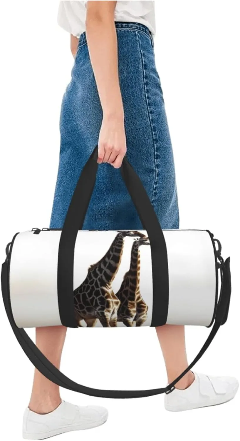 Duffel Bag for Men Women Small Gym Bag African Giraffe Travel Duffel Bag Waterproof Overnight Bag for Sports Workout