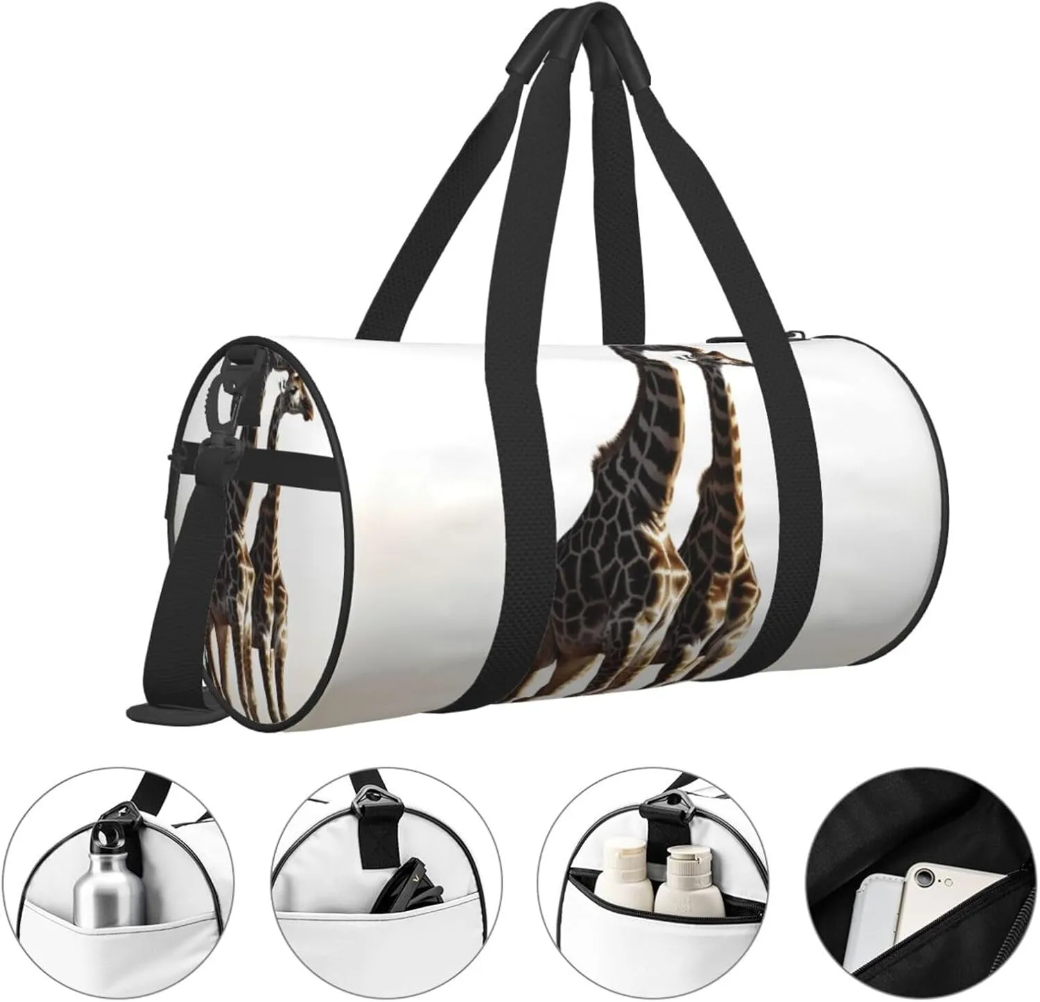 Duffel Bag for Men Women Small Gym Bag African Giraffe Travel Duffel Bag Waterproof Overnight Bag for Sports Workout