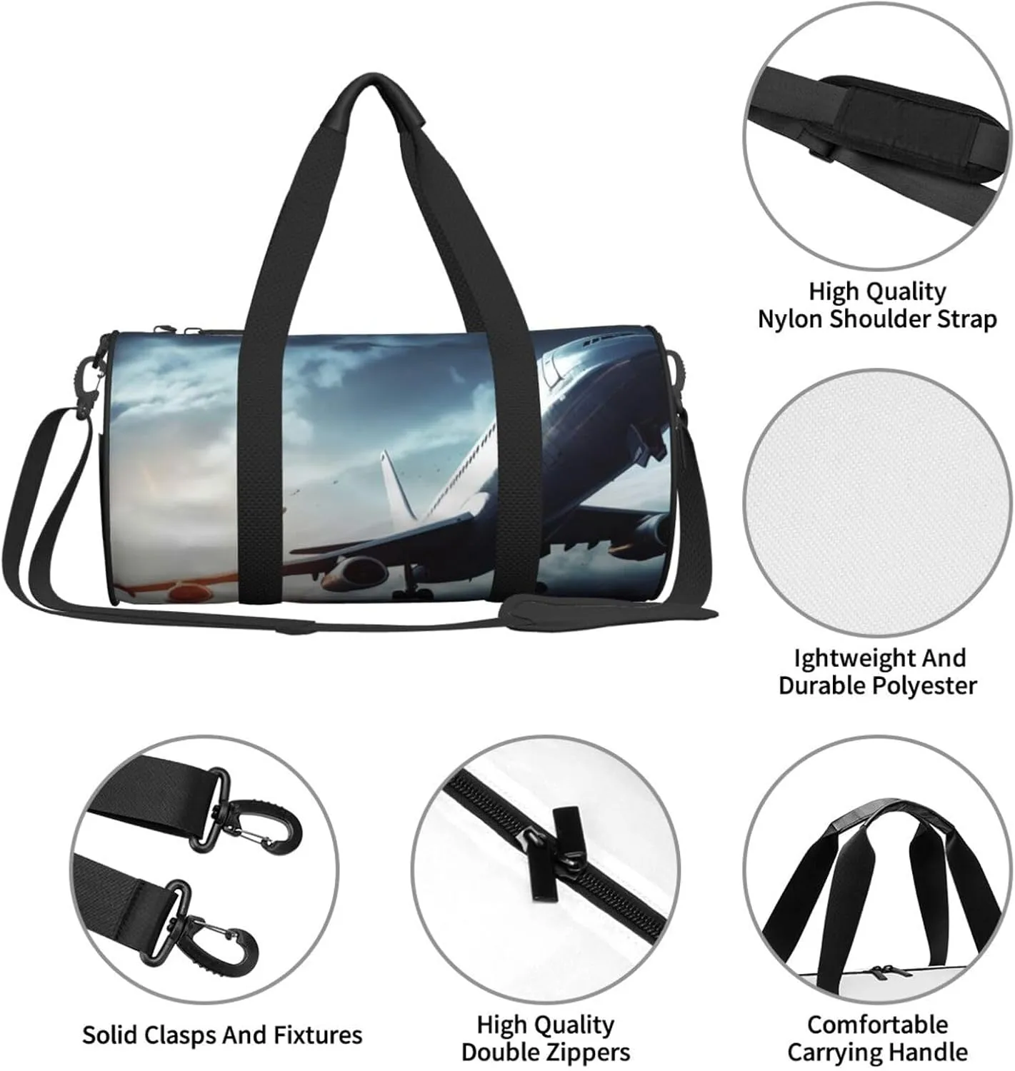 Duffel Bag for Men Women Small Gym Bag Airplane Travel Duffel Bag Waterproof Overnight Bag for Sports Workout