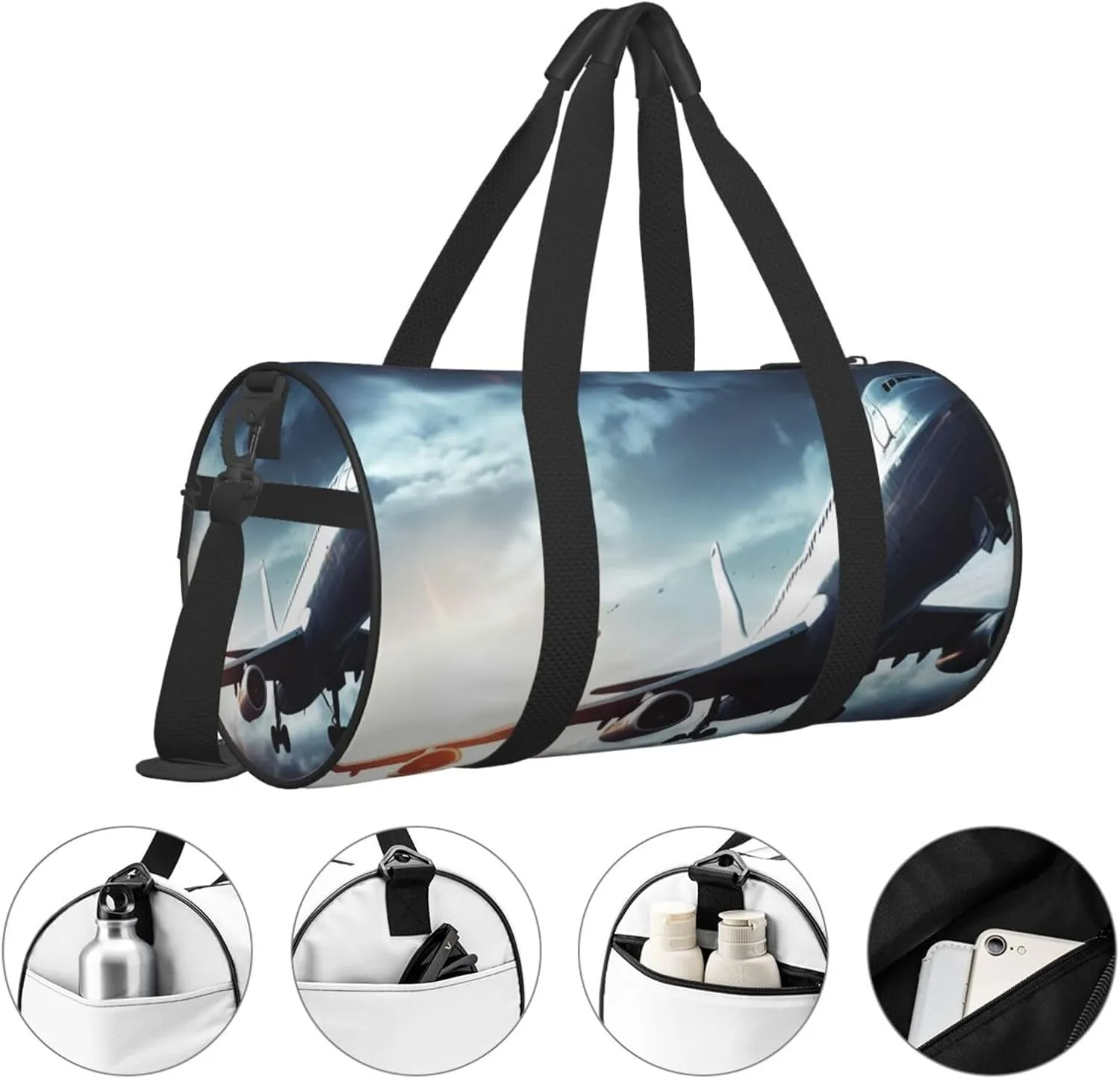 Duffel Bag for Men Women Small Gym Bag Airplane Travel Duffel Bag Waterproof Overnight Bag for Sports Workout