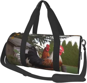 Duffel Bag for Men Women Small Gym Bag BackYard Chickens Travel Duffel Bag Waterproof Overnight Bag for Sports Workout