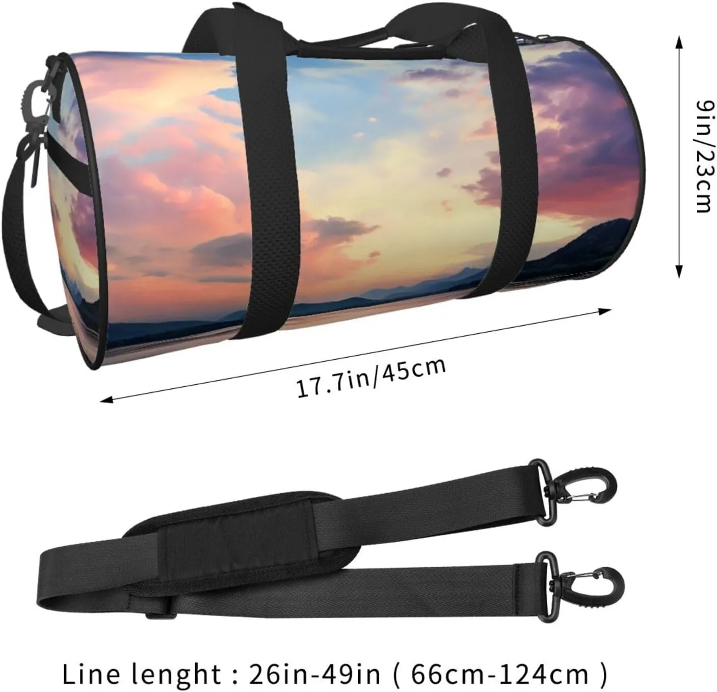 Duffel Bag for Men Women Small Gym Bag Calm sky Travel Duffel Bag Waterproof Overnight Bag for Sports Workout
