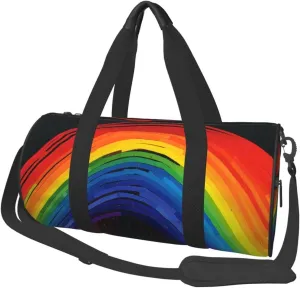 Duffel Bag for Men Women Small Gym Bag Rainbow Travel Duffel Bag Waterproof Overnight Bag for Sports Workout
