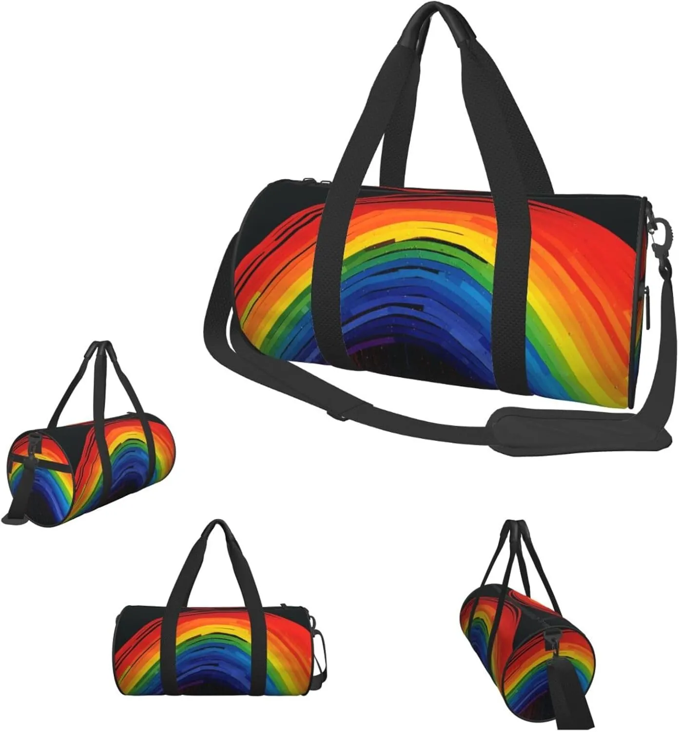 Duffel Bag for Men Women Small Gym Bag Rainbow Travel Duffel Bag Waterproof Overnight Bag for Sports Workout