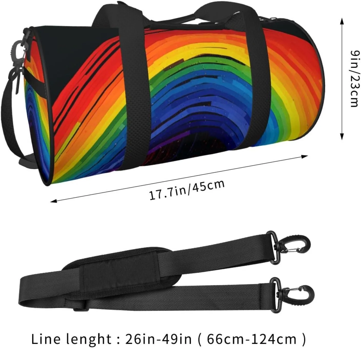 Duffel Bag for Men Women Small Gym Bag Rainbow Travel Duffel Bag Waterproof Overnight Bag for Sports Workout