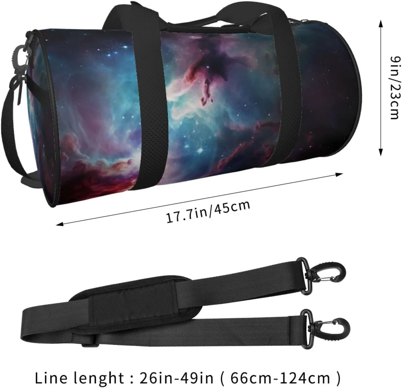 Duffel Bag for Men Women Small Gym Bag Space Nebula with Cluster Travel Duffel Bag Waterproof Overnight Bag for Sports Workout