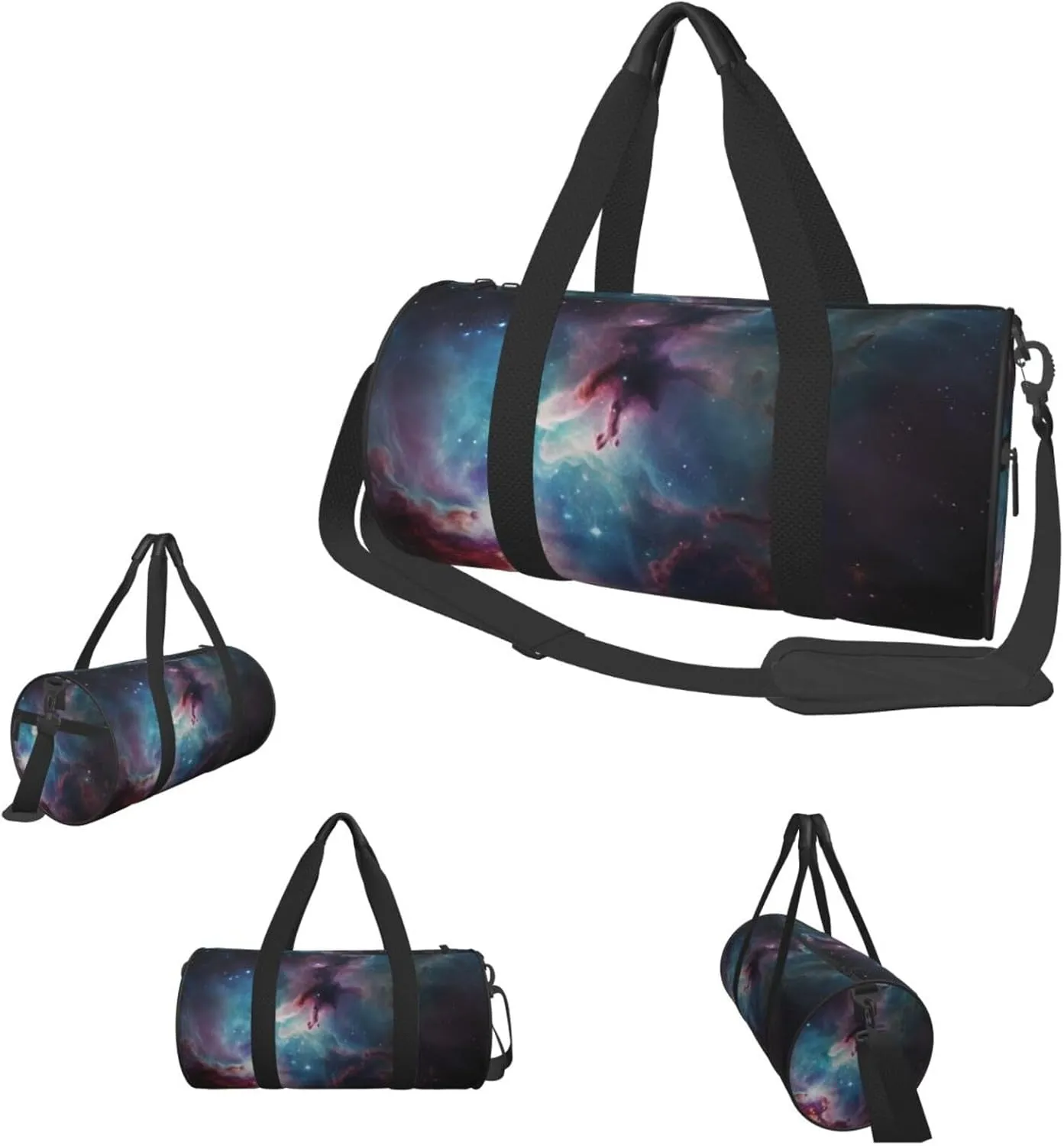 Duffel Bag for Men Women Small Gym Bag Space Nebula with Cluster Travel Duffel Bag Waterproof Overnight Bag for Sports Workout