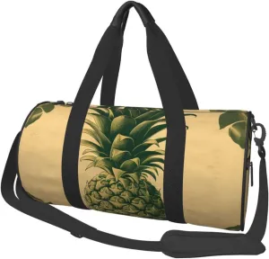 Duffel Bag for Men Women Small Gym Bag Vintage Welcome Pineapple Travel Duffel Bag Waterproof Overnight Bag for Sports Workout