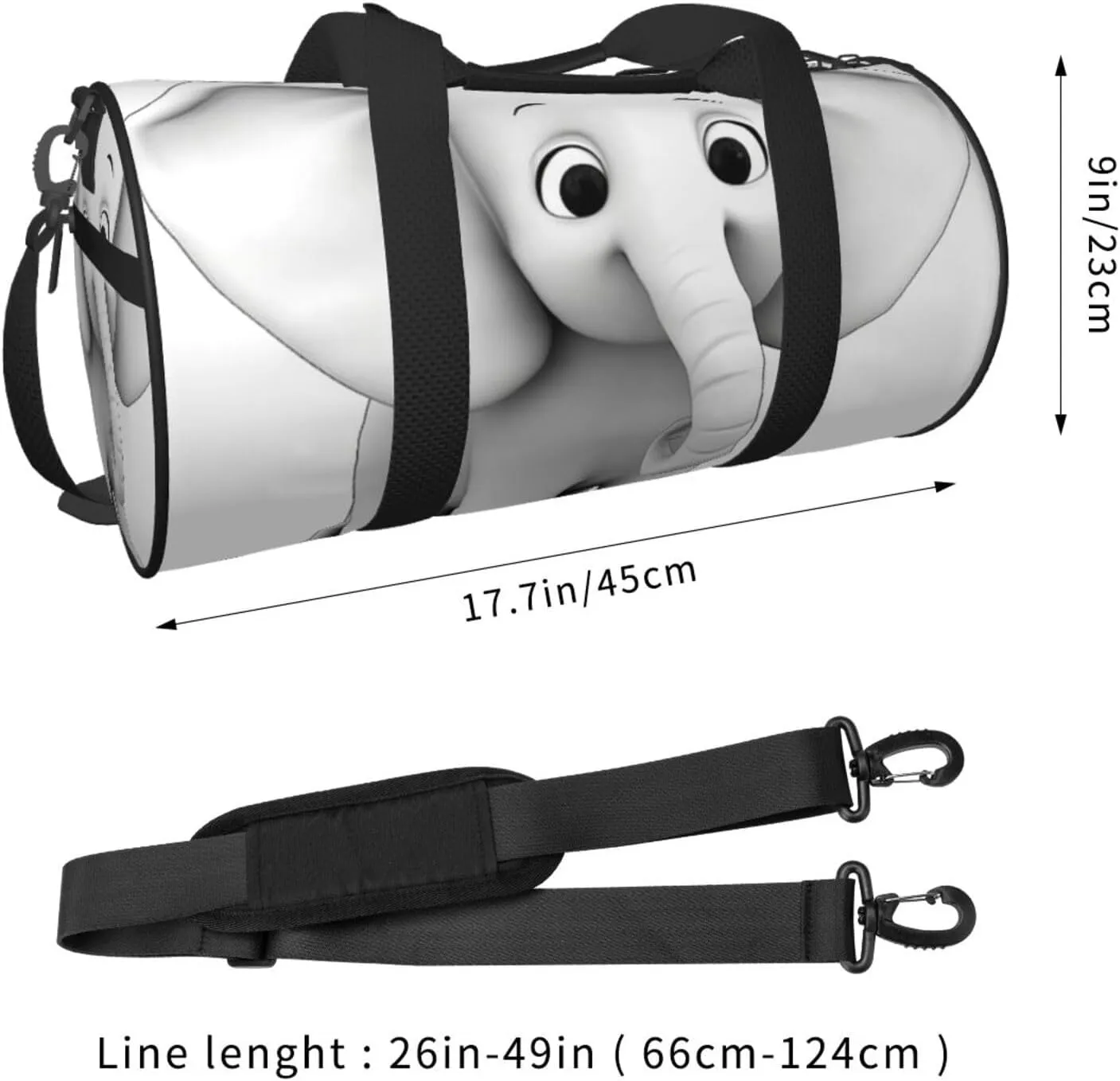 Duffel Bag for Men Women Small Gym Bag White Elephant Travel Duffel Bag Waterproof Overnight Bag for Sports Workout