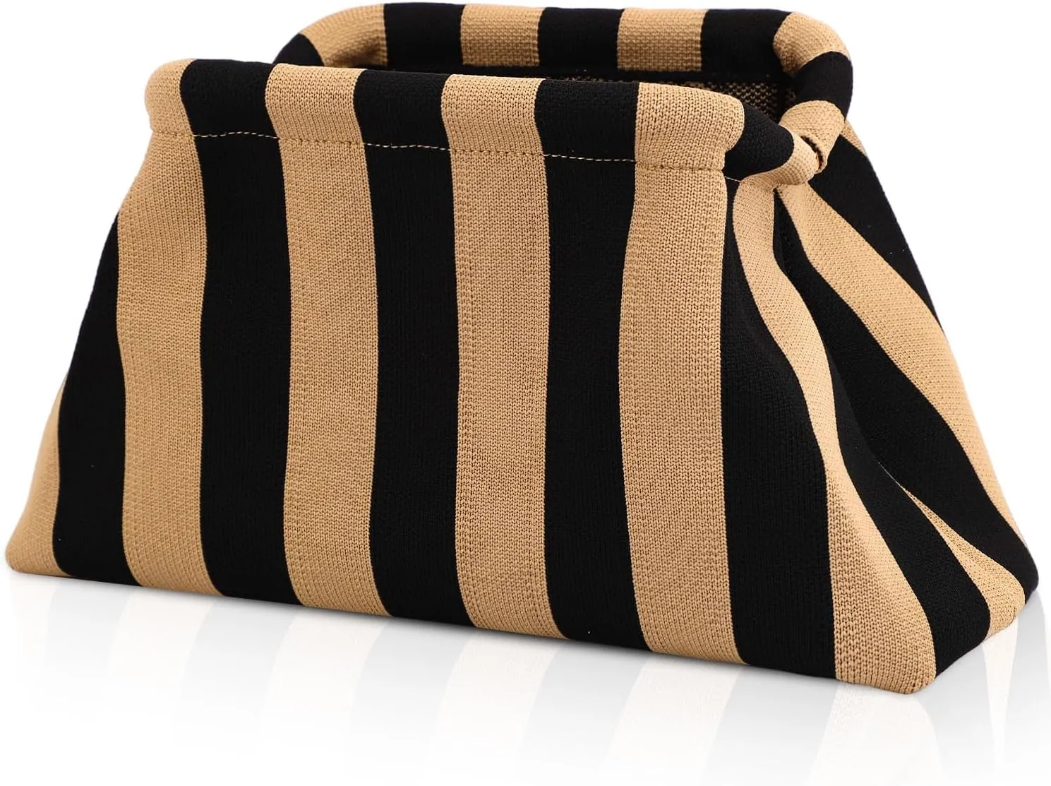 Dumpling Clutch, Premium Nylon And Polyester Colorful Crochet Purse Bag Pleated Woven Handbag for Evening Parties Beach