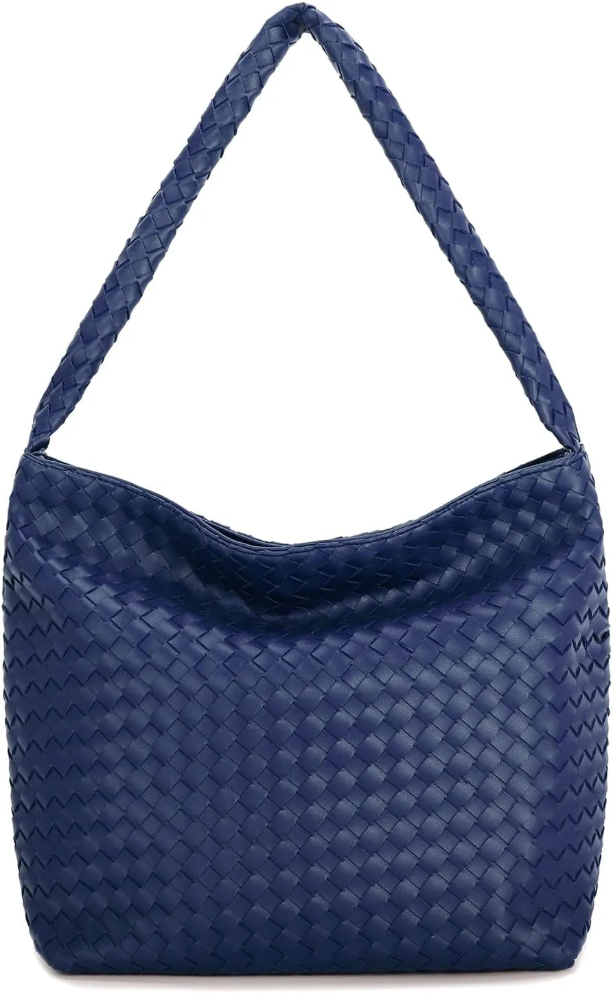 E Woven Shoulder Bag for Women Large Tote Hobo Bag Top Handle Handbag