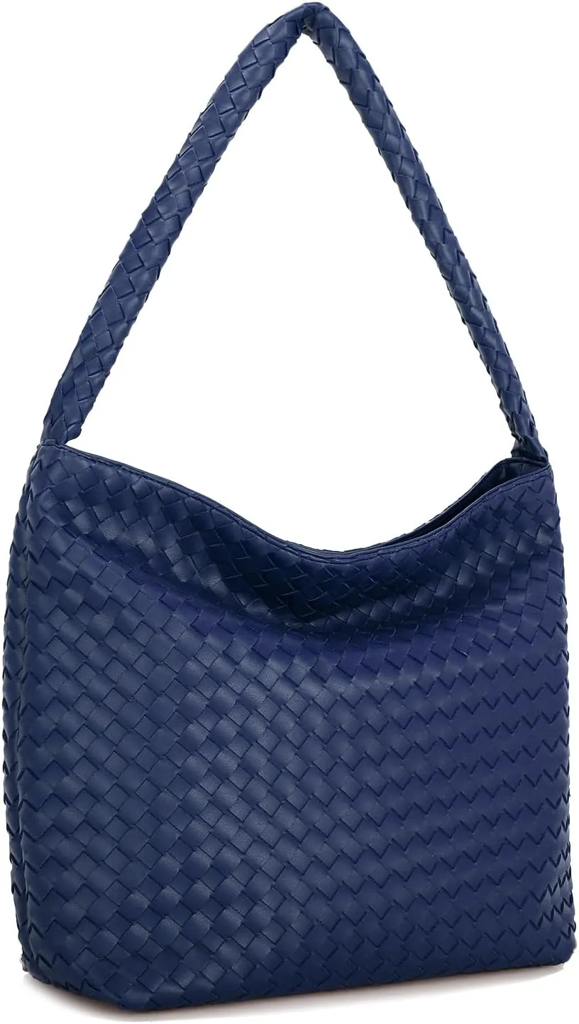 E Woven Shoulder Bag for Women Large Tote Hobo Bag Top Handle Handbag