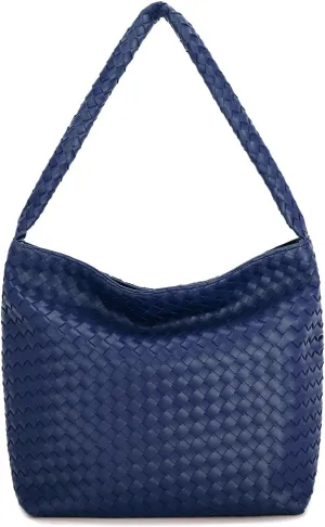 E Woven Shoulder Bag for Women Large Tote Hobo Bag Top Handle Handbag