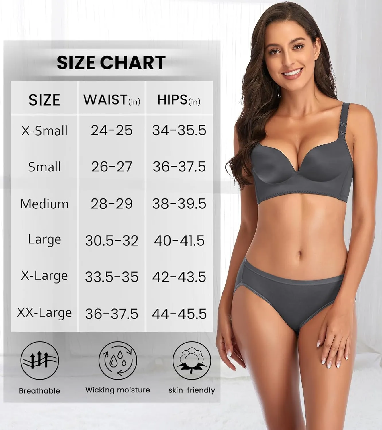 Eiggam Women's Cotton Bikini Panties,High-Cut Full Coverage Stretch Cool Underwear for Women