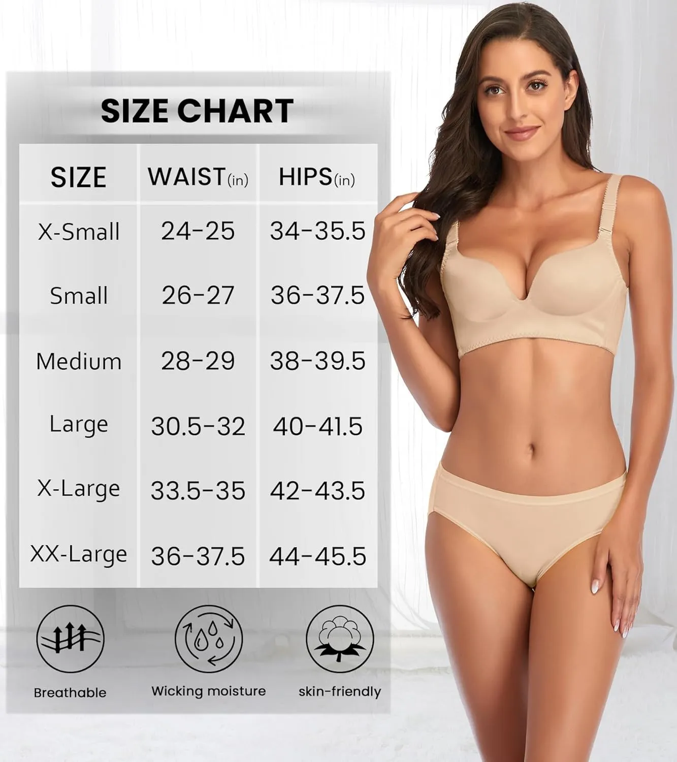 Eiggam Women's Cotton Bikini Panties,High-Cut Full Coverage Stretch Cool Underwear for Women